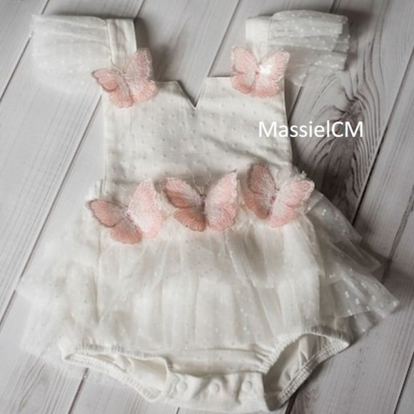 Butter Boho Smash Birthday Outfit White lace Dress Clothes Easter romper jumpsu